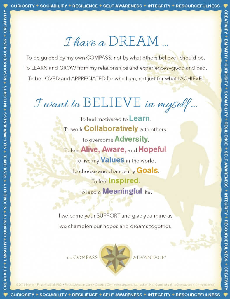 I Have a Dream- Believe in Yourself: A Manifesto for Youth, by Marilyn Price-Mitchell PhD