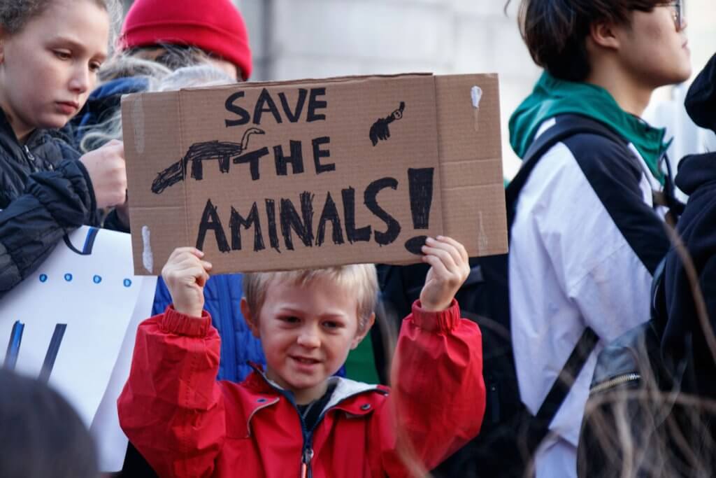 Young people protesting